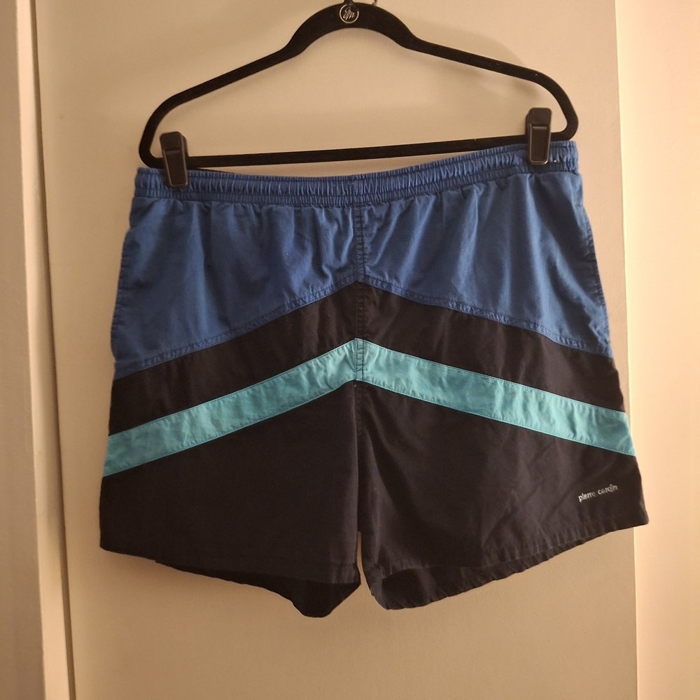 Pierre Cardin Men's Chevron Pattern Blue Swim Shorts